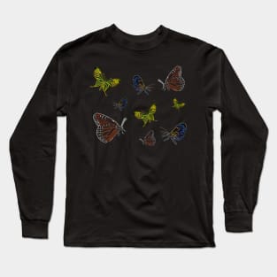 Neon Butterflies Long Sleeve T-Shirt